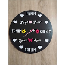 Mrchediyesepeti Duvar Saatleri Kişiye Özel Tasarım Şık Ve Kaliteli No953 Çok Renkli