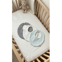 Oval 3 Lü %100 Pamuk 8 Katlı Müslin Mama Önlüğü Salya Önlüğü Yakalık