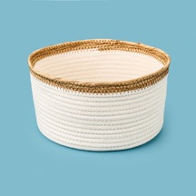 Living Boho Style Sepet - Beyaz / Bej - 20x10 Cm Çok Renkli