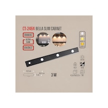 Ct-2464 3w Led Sensörlü Mutfak Ve Dolap İçi Armatür 3 Renk Modlu, Usb Şarjlı