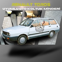 Renault Toros Bej Renk Tay Tüyü Cepli & Terletmez Sırtlı Oto Koltuk Minder Seti - Koltuk Koruma Kılıfı Ön & Arka Tam Set
