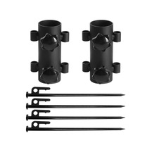 Şemsiye Tabanı, 4 Adet 40 Cm Çivili Açık Hava Şemsiye Toprak Fişi, Açık Hava Balıkçılığı, Bahçe, Balıkçılık, Plaj İçin Çıkarılabilir Şemsiye Tabanı Siyah Diğer