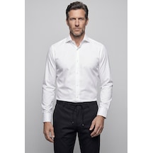 Bisse Beyaz Regular Fit Cepsiz Klasik Uzun Yaka Gömlek Gmkls252179 D01