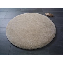 Raschel Carpet Raschel Carpet Yıkanabilir Kaymaz Taban Yuvarlak Peluş Halı Bej