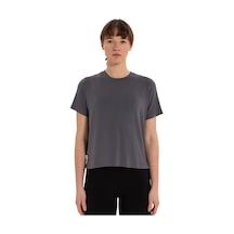 Inguz Modal Bisiklet Yaka Basic Yoga T-shirt Gri