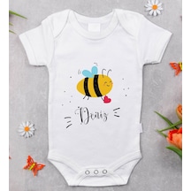 Bitmeyenkartus Bk Kids Isimli Bebek Body Zıbın - Model 29 Beyaz