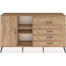 Arges Konsol 4 Raflı 4 Çekmeceli Tek Kapaklı 176x30x99 Çam-çam Atlas Çam - Atlas Çam
