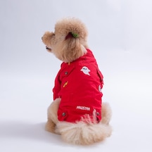 Kırmızı Cancun - Cancún Ceket Gabardin Çıtçıtlı Kedi Köpek Ceketi Kedi Köpek Kıyafeti Kedi Köpek Elbisesi