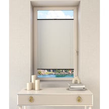 Krem Plise Katlanır Cam Balkon Perdesi - Ofis Perdesi - Mutfak Perdesi - Salon Perdesi - Krem