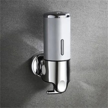 Gümüş Tek Yaratıcı Duvar Sabunluk Banyo Duvara Monte Sıvı Şampuanlık Banyo Pompası Dispenseri Duvara Monte Kilitlenebilir