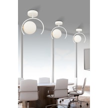 Esse Beyaz Glob Camlı Modern Beyaz Plafonyer Hol Antre Beyaz Beyaz