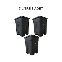 Grow Wizard Delikli Kare Air Pot Saksı 7 Litre 3 Adet