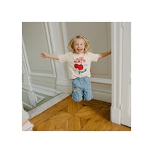 Poala Kids Elmalı Jean Pantolon Mavi