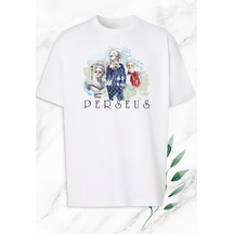 Flood Of Style Oversize Mitoloji Perseus Heykeller Baskılı Beyaz Tişört