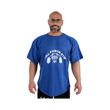 Full Power Gym Oversize Ragtop Spor Tişört Lacivert Çizgili Lacivert - Siyah
