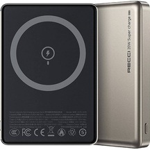 Hızlı Şarj Özellikli Magsafe Powerbank Recci Rpb-w26 Armor Serisi Ultra İnce Pd20w 15w 10000mah Gold