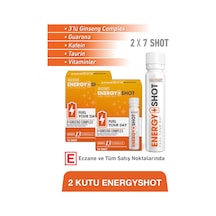 Energyshot 3 Lü Ginseng Complex, Guarana, Kafein, Taurin Ve Vitaminler İçeren Gıda Takviyesi 2x7 Shot
