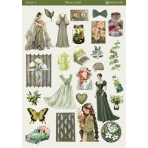 1 Adet Yeşil Renk Temalı Sticker 12x17 Cm Bullet Journal, Scrapbook, Ajanda Ve Planlayıcı İçin Diğer