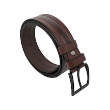 Süzer Deri Kahverengi Hakiki Deri Ortası Dikişli Model 4.5 Cm. Genişlikli Spor Kemer - 509-61 Kahverengi