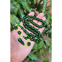 9 x 11 MM Şeffaf Delim Zümrüt Yeşili Katalin Tesbih - Ergin Baran Necef