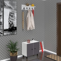 Kenzlife Ayakkabılık Cimcime3 Gribyz 53 060 32 Kapaklı 3 Raflı 9 Çift Ayakkabı Kapasitesi Ahşap