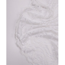 Beyaz Renkte İnce Yumuşak Dantel Kumaş Elbiselik & Abiyelik 140x275cm-12575