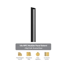 Vilo Mpc J Bitiş Profili Brushed Steel 300cm Xl Duvar Paneli Kenar Ve Dış Köşe Bitişi
