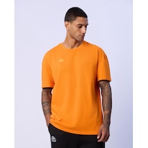Kappa Logo Adam Erkek Koyu Turuncu Oversize Tişört