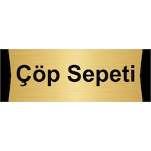 Çöp Sepeti 10x20cm Altın Renk Metal Yönlendirme Levhası