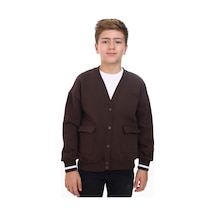 Toontoy Erkek Çocuk Baskılı Hırka Kahverengi