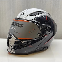 Axxıs Kask Fu409sv Ghostfıghter Sv D-29 C1 Parlak Siyah/beyaz
