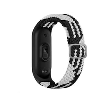Xiaomi Mi Band 3 Krd-49 Örgü Kordon-Siyah-Beyaz