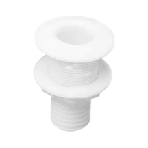 Thru-Hull W/Fl.Flange. 5/8". W/Hose Barb 15mm. Wh