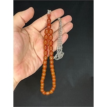 Toz Kehribar Tesbih Amber Renkli Kapsül Kesim 12mmx8mm T-591