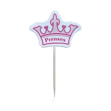Prenses Taç Küürdan Cupcake Kürdanı Pembe 8cm 10'lu