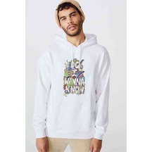 Arctic Monkeys Do I Wanna Know Baskılı Beyaz Erkek Kapşonlu Sweat