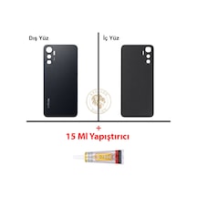 Infinix Hot 20 Siyah Uyumlu Arka Kapak + B7000 Yapıştırıcı Arka Cam Batarya Pil Kapağı Lazer Kesim Diğer