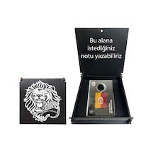 Galatasaray Lisanslı Sarı Kırmızı Anahtarlık Aslan Ahşap Kutulu Siyah
