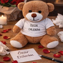 Özür Dilerim Tişörtlü Peluş Ayıcık Karışık