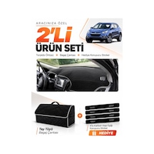 E-biz Hyundai İx35 2009-2015 Uyumlu Torpido Örtüsü + Tay Tüyü Bagaj Çantası - Siyah-gri - Hu006