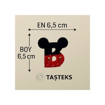 Taşlı Ütülenebilen Veya Sticker Olarak Kullanılabilen ' Mickey B ' Harfi