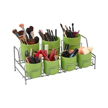 Edora Home Çok Amaçlı Gümüş Makyaj Organizer, Banyo Düzenleyici - 7 Bölmeli Metal Gümüş
