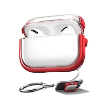 Apple Uyumlu Airpods Pro/pro 2.nesil Kılıf Renkli Kenar Kilitli Kapak Kırmızı
