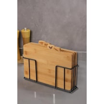 Bambu Standlı Kesme Tahtası 4lü Set - M7b11
