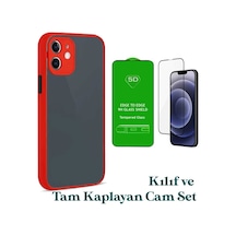 Apple Uyumlu iPhone 12 Montreal Kılıf Ve Tam Kaplayan Cam Set