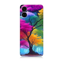 Tecno Camon 19 Pro Uyumlu Renkli Hayat Ağacı Desenli Silikon Kılıf