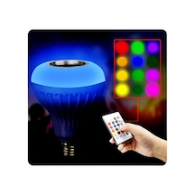 Tr Led Ampul E27 Rgb Renk Değiştiren Uzaktan Kumanda Kontrollu Bluetooth Müzik Hoparlörü Ampul Çok Renkli Genel