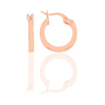 Gümüş Rose 14 Mm Şarnel Halka Küpe