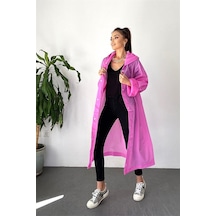 Newdaki Unisex Kadın Ve Erkek Yağmurluk %100 Eva Çıtçıtlı Kapüşonlu Pembe