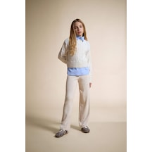 Defacto Kız Çocuk Beli Lastikli Wide Leg Pantolon F4124a825wner233 Ekru